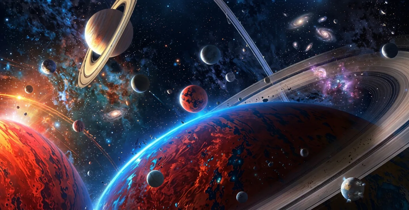 Planets in deep space illustrating cosmic influence on your aura