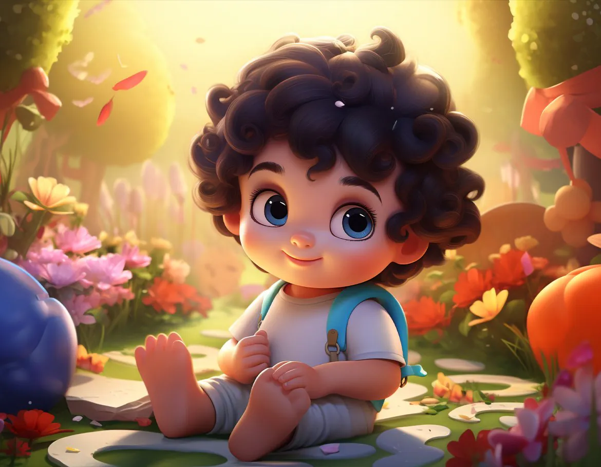 Illustration of a cheerful child in a garden — a mother’s influence during pregnancy