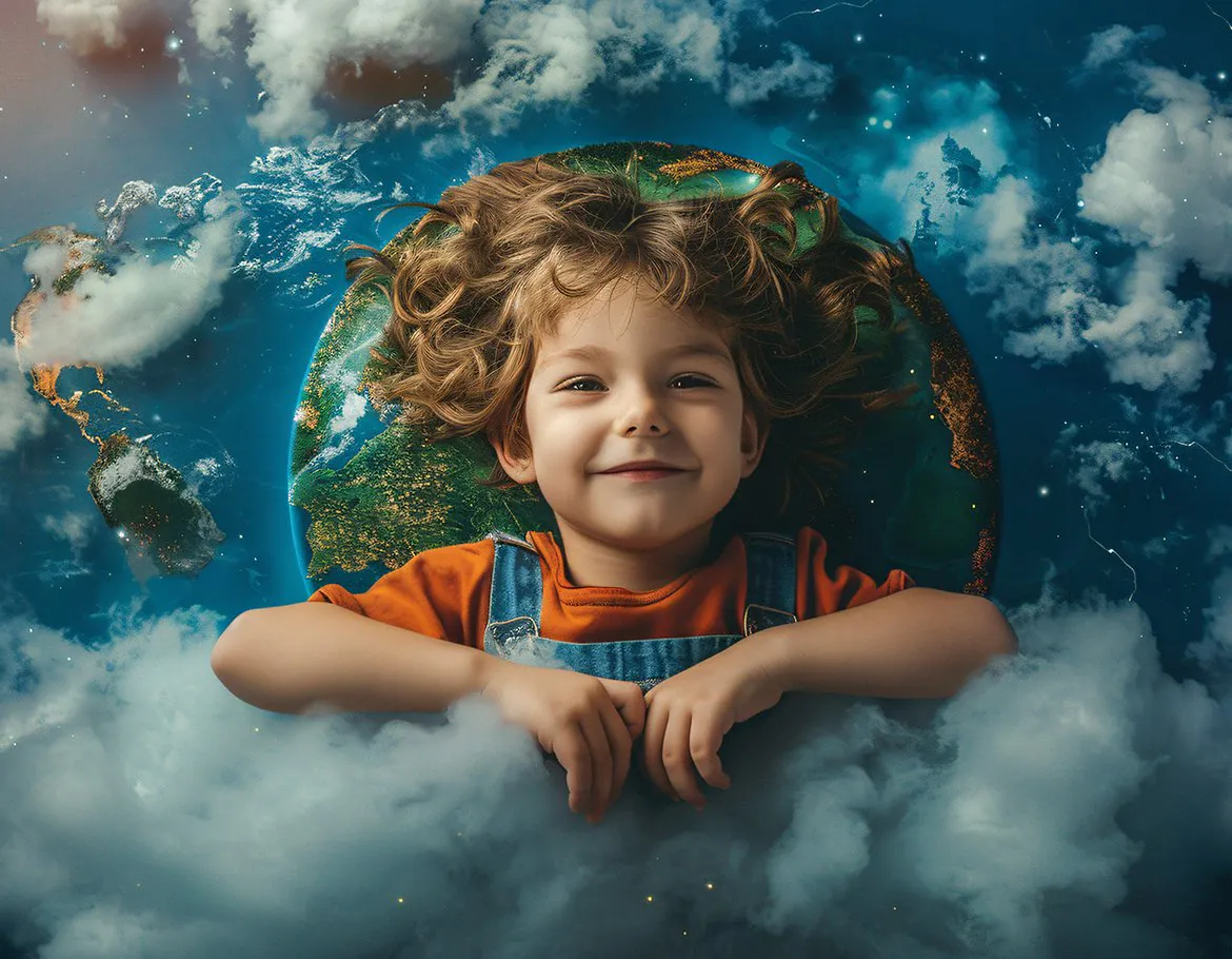 Happy child among clouds — understanding a child’s aura and chakras