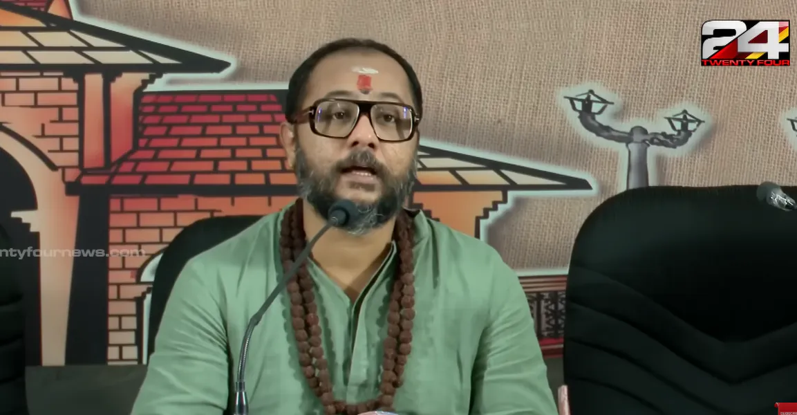 Swami Bhadraanand speaking on 24 News
