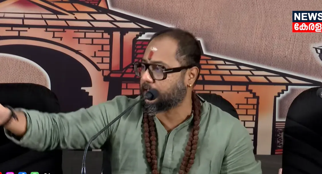 Swami Himaval Maheshwara Bhadraanand at a live press meet